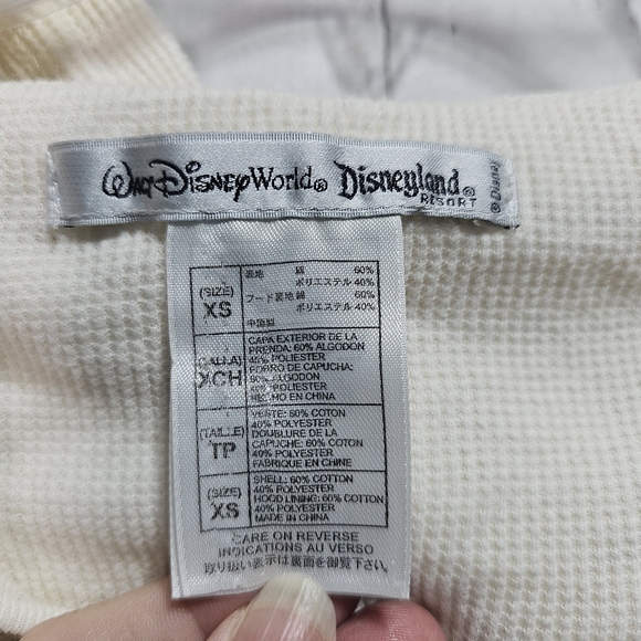 Disney World Disneyland Ivory Minnie Graphic Full Zip Hooded Jacket Size XS. - Picture 5 of 6